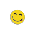 Set 3 ornamente auto smiley cromate din metal, 36 mm, autocolante (XT-10)