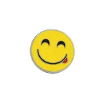 Set 3 ornamente auto smiley cromate din metal, 36 mm, autocolante (XT-10)