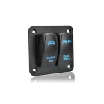 Panou cu 2 întrerupătoare tip Rocket, iluminare albastră, cod SPA02-1