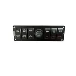 Panou cu 6 întrerupătoare tip Rocker, voltmetru digital și USB 4.2A, 12V/24V