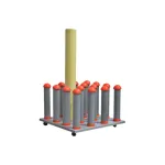 Stand mobil de depozitare pentru 16 role folie/autocolant, baza 57x57 cm (DP-1657)