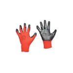 Mănuși de lucru sintetice cauciucate negru-roșu, mărimea 10, Breckner Germany