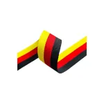 Bandă pentru centură de siguranță auto din poliester, 46 mm, rolă 100 m (negru/roșu/galben)