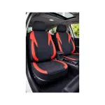 Set huse scaune auto universale Premium, fata/spate, fractionate, negru-rosu