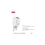 Încărcător de rețea XO PD 30W cu 2 porturi USB și cablu USB-C inclus