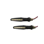 Semnalizări moto LED 12V cu DRL alb și semnalizare galbenă, set 2 buc (FS-1211)