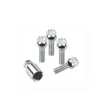 Set prezoane antifurt M12x1.5 cu con sferic (rotund) si cheie pentru jante