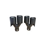 Ornament tobă dublă negru mat, intrare 60 mm, ieșire 2x80 mm (dreapta/stânga)