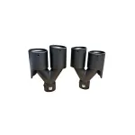 Ornament tobă dublă negru mat, intrare 60 mm, ieșire 2x80 mm (dreapta/stânga)