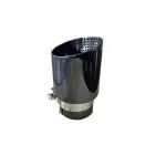 Ornament toba auto negru din inox, intrare 63 mm, montaj universal TY-E234