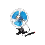 Ventilator auto rotativ 6 inch, 12V, cu prindere tip clemă și alimentare la brichetă