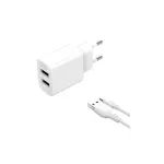 Încărcător de rețea USB 2.4A cu cablu Micro USB, XO-L109B