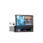 Radio auto 1DIN Android 7" retractabil, 4GB RAM/64GB, CarPlay/Android Auto wireless (A4186)