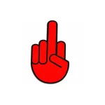 Abțibild auto gest mână roșu, pentru exterior și interior, 8,5 x 12,5 cm (YGT-12)