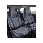 Set huse scaune auto universale 9D Premium, fractionate, negru-gri antracit