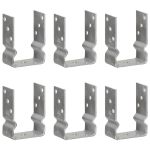 Ancore de gard, 6 buc., argintiu, 10x6x15 cm, oțel galvanizat GartenMobel Dekor