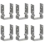 Ancore de gard, 6 buc., argintiu, 10x6x15 cm, oțel galvanizat GartenMobel Dekor