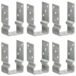 Ancore de gard, 6 buc., argintiu, 8x6x15 cm, oțel galvanizat GartenMobel Dekor