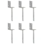 Ancore de gard, 6 buc., argintiu, 8x6x30 cm, oțel galvanizat GartenMobel Dekor