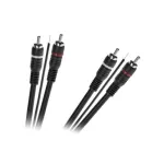 Cablu audio auto 2RCA tata–2RCA tata ecranat, cu fir remote, 5 m