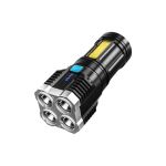 Lanternă tactică reîncărcabilă USB cu 4 LED + COB lateral, 1000 lm, IPX6