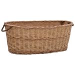 Coș lemne foc cu mânere de transport natural 88x57x34 cm salcie GartenMobel Dekor