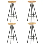 Scaune de bar, 4 buc., lemn de mango nefinisat GartenMobel Dekor