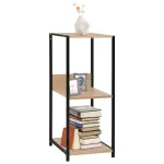 Bibliotecă mică negru/stejar, 33,5x39,6x79,7 cm, lemn prelucrat GartenMobel Dekor