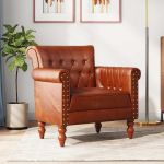 Fotoliu, maro, piele naturală de capră GartenMobel Dekor