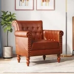 Fotoliu, maro, piele naturală de capră GartenMobel Dekor