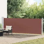 Copertină laterală retractabilă de terasă, maro, 140 x 600 cm GartenMobel Dekor