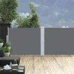 Copertină laterală retractabilă de terasă antracit 140x1200 cm GartenMobel Dekor