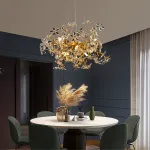 Candelabru din cristal CM325/600GD cu 9x G9, crom, Ø55 cm, înălțime reglabilă