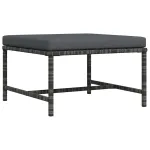 Taburet modular cu pernă, gri, poliratan GartenMobel Dekor