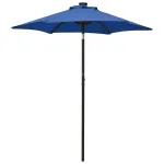Umbrelă de soare cu LED-uri, albastru azur 200x211 cm aluminiu GartenMobel Dekor