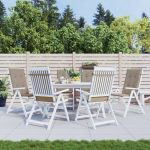 Perne scaun spătar înalt 6 buc., gri taupe, 120x50x3 cm, textil GartenMobel Dekor