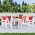 Perne cu spătar mic, 6 buc., roșu, 100x50x3 cm, textil oxford GartenMobel Dekor