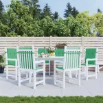 Perne cu spătar mic, 6 buc., verde, 100x50x3 cm, textil oxford GartenMobel Dekor