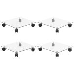 Suport cu role de plante 4 buc 35x35cm sticlă securizată pătrat GartenMobel Dekor