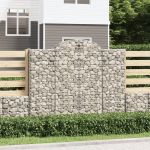 Coșuri gabion arcuite 6 buc, 200x30x160/180 cm, fier galvanizat GartenMobel Dekor
