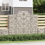 Coșuri gabion arcuite 7 buc, 200x30x160/180 cm, fier galvanizat GartenMobel Dekor