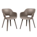 Scaun de grădină Curver Akola Duo, cappuccino, ergonomic și rezistent UV