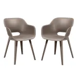 Scaun de grădină Curver Akola Duo, cappuccino, ergonomic și rezistent UV