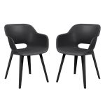 Scaun de grădină Curver Akola Duo, grafit, ergonomic, rezistent UV