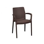 Scaun de grădină Curver Bali Mono cu cotiere, maro whisky, aspect ratan