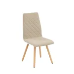 Scaun dining Halmar K282 bej, tapitat textil, picioare lemn, 95 cm