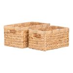 Set 2 coșuri de depozitare Passo din hiacint de apă, natural – House Nordic