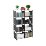 Bibliotecă Leziter LKSZ-01 gri cu 6 rafturi, cadru metalic, 120x75 cm