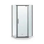 Cabină de duș pentagonală Leziter Celtic 100x100 cm cu tavă slim, profil negru