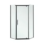 Cabină de duș pentagonală Leziter Celtic 100x100 cm, fără tavă, profil negru